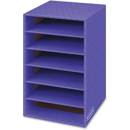 Bankers Box 6-Compartment Shelf Organizer - 6 Compartment(s) - Compartment Size : 2.63" x 11" x 13" - 18" Height x 11.88" Width x 13.25" Depth - Desktop - Sturdy - 60% Recycled - Purple - Corrugated Paper - 1 Each