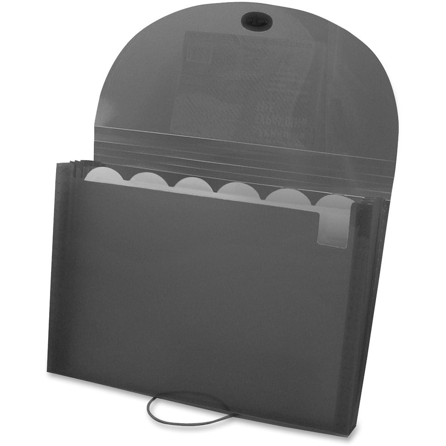 C-Line 48301 Letter Expanding File - 8 1/2" x 11" - 7 Pocket(s) - Polypropylene - Smoke - Acid-free, Non-toxic, Button Closure - 1 Each
