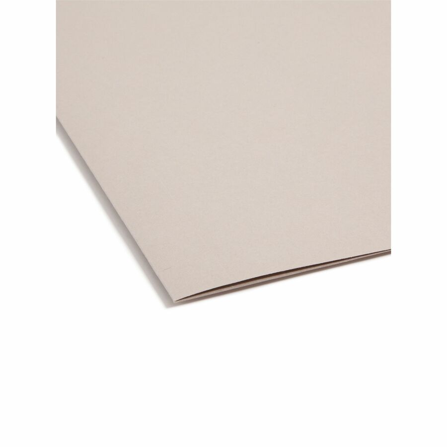 Smead TUFF 1/3 Tab Cut Letter Recycled Hanging Folder - 8 1/2" x 11" - 2" Expansion - Top Tab Location - 14 pt. - Steel Gray - Tear Resistant - 10% Recycled - 18 / Box