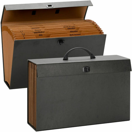 Smead Legal Recycled Expanding File - 8 1/2" x 14" - 19 Pocket(s) - Black - 30% Recycled - 1 Each