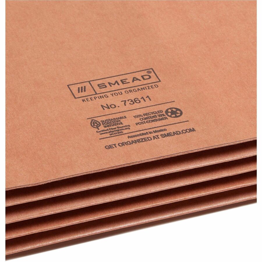 Smead Straight Tab Cut Legal Recycled File Pocket - Rear