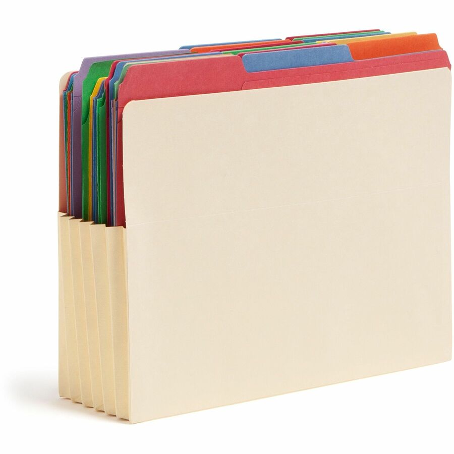 Smead Letter Recycled File Pocket - 8 1/2" x 11" - 5 1/4" Expansion - 2 Plys - Manila - Reinforced Tab - 10% Recycled - 10 / Box