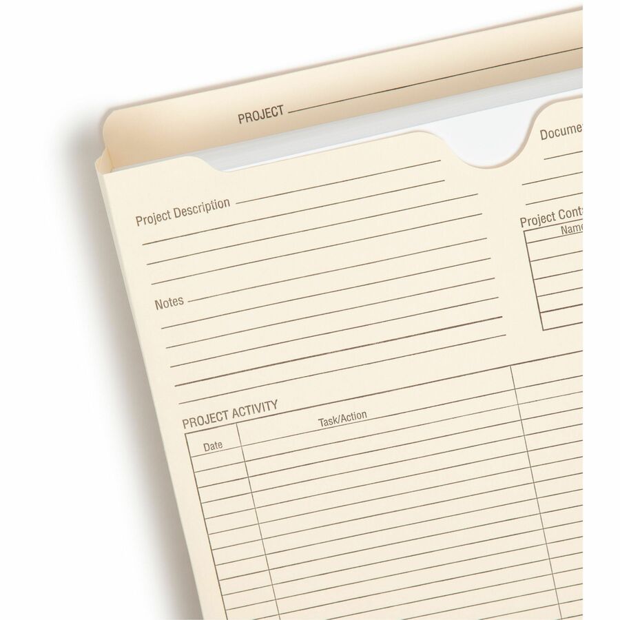 Smead Straight Tab Cut Letter Recycled File Jacket - 8 1/2" x 11" - 2" Expansion - Top Tab Location - 11 pt. - 2 Plys - Manila - Reinforced Tab, Slip Resistant - 10% Recycled - 50 / Box