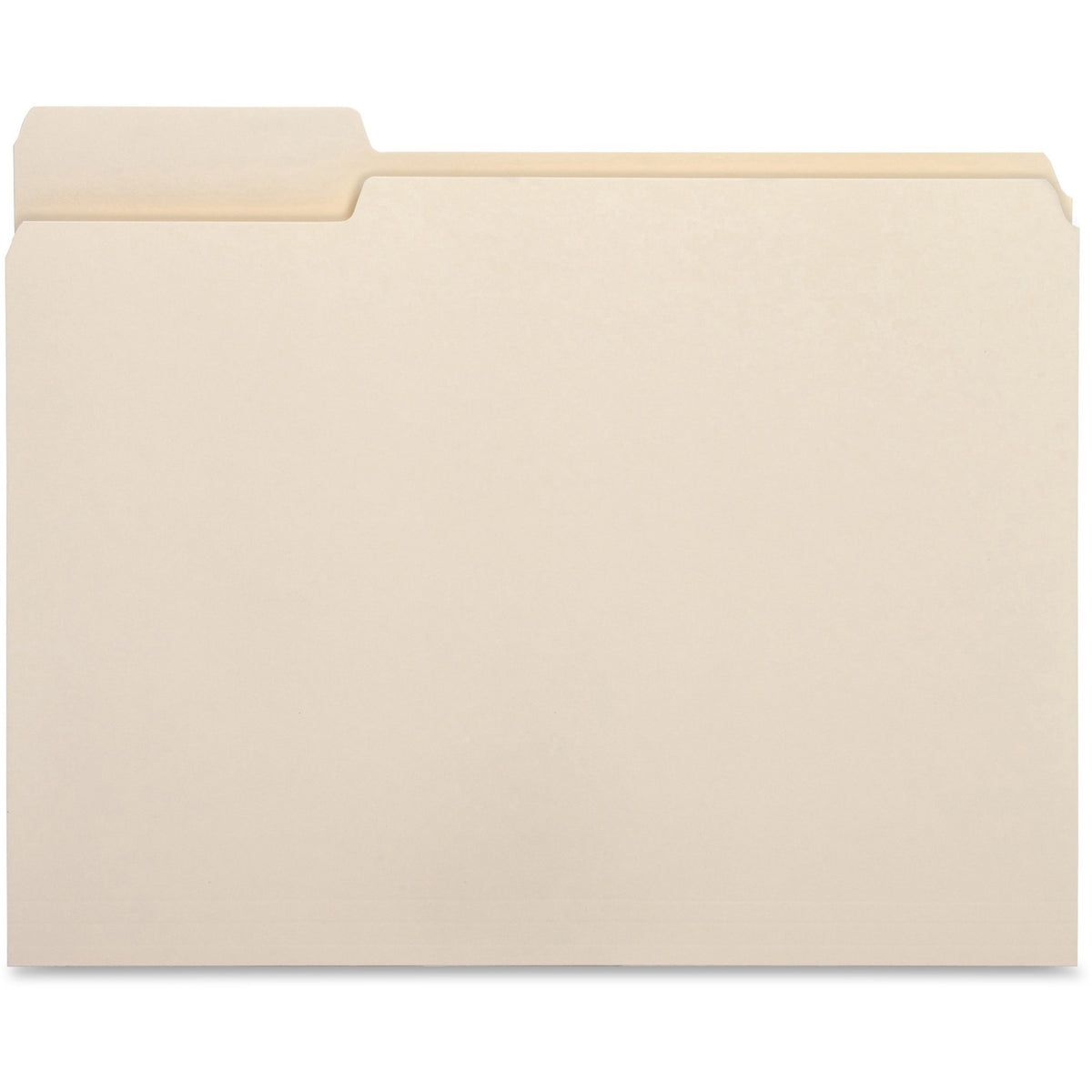 Business Source 1/3 Tab Cut Letter Recycled Top Tab File Folder - 8 1/2" x 11" - 3/4" Expansion - Top Tab Location - Left Tab Position - 11 pt. - 1 Plys - Manila - 10% Recycled - 100 / Box