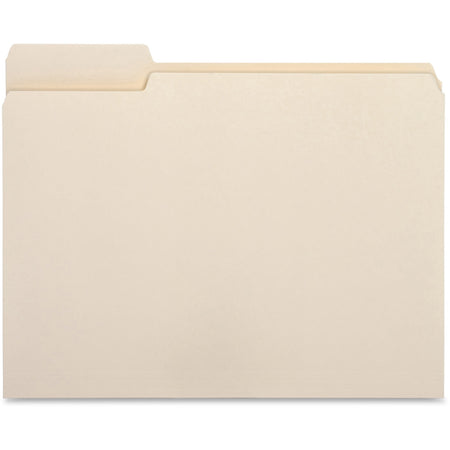 Business Source 1/3 Tab Cut Letter Recycled Top Tab File Folder - 8 1/2" x 11" - 3/4" Expansion - Top Tab Location - Left Tab Position - 11 pt. - 1 Plys - Manila - 10% Recycled - 100 / Box