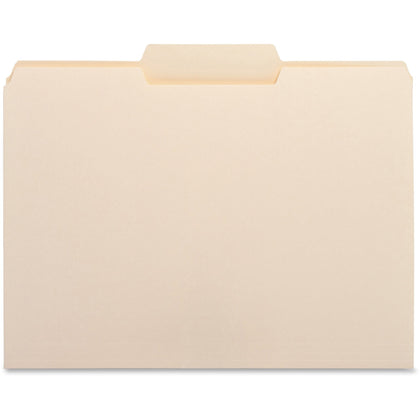 Business Source 1/3 Tab Cut Letter Recycled File Folders - Eco-Friendly Manila - 100/Box - Top