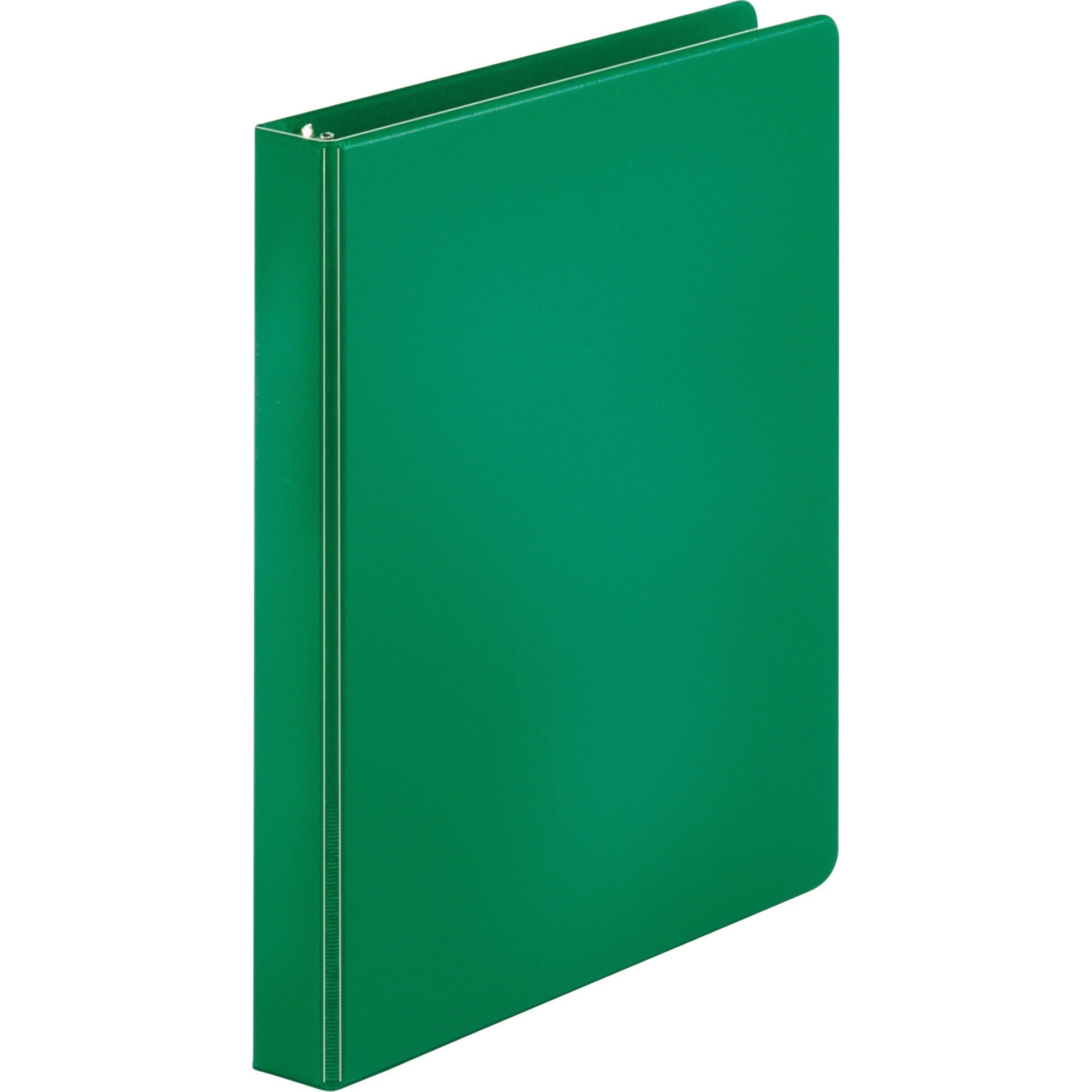 Business Source Basic Round Ring Binder - 1" Binder Capacity - Letter - 8 1/2" x 11" Sheet Size - 225 Sheet Capacity - 3 Ring(s) - Fastener(s): Round Ring - Chipboard, Polypropylene - Green - Open and Closed Triggers, Sturdy, Exposed Rivet - 1 Each