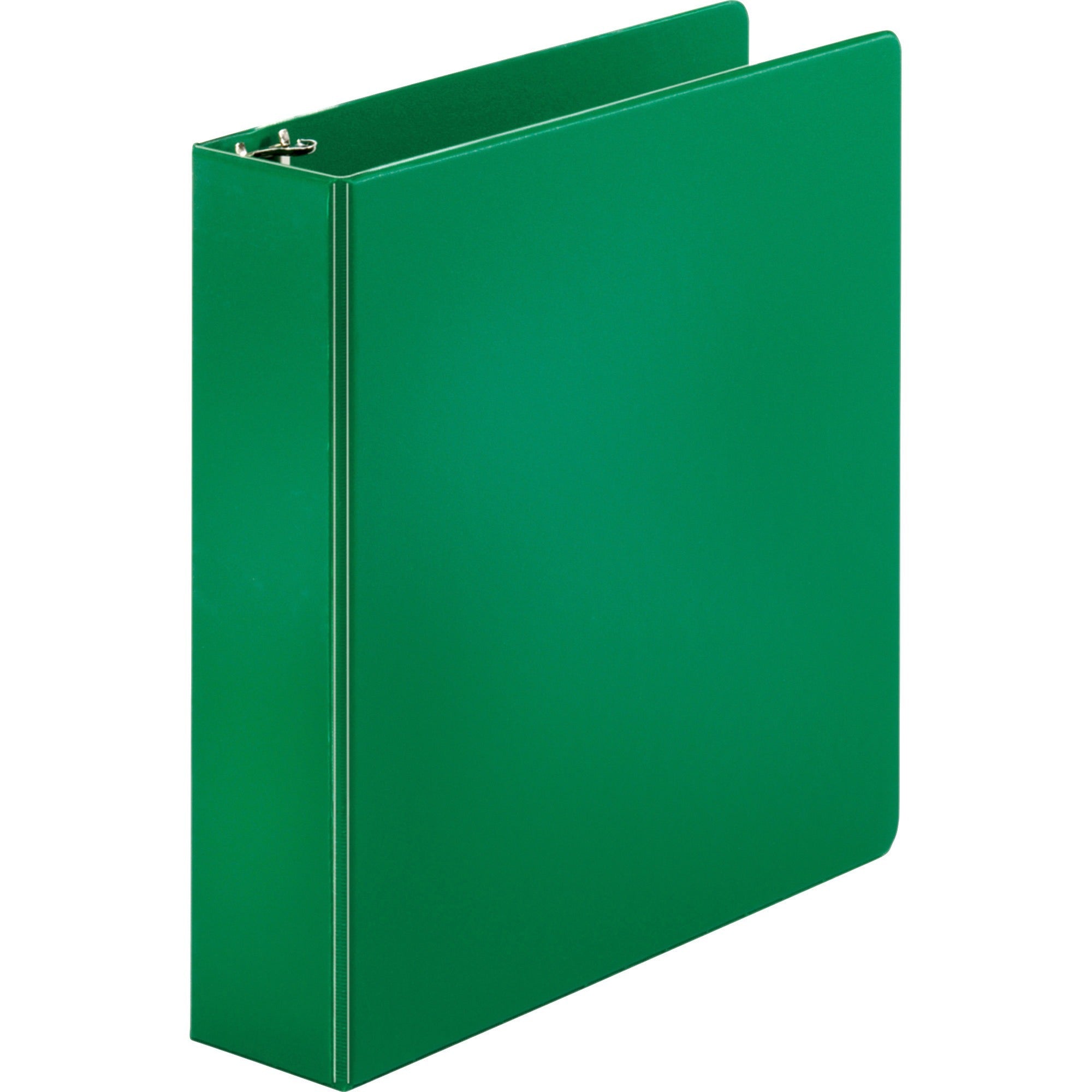 Business Source Basic Round-ring Binder - 2" Binder Capacity - Letter - 8 1/2" x 11" Sheet Size - 3 Ring(s) - Fastener(s): Round Ring - Vinyl - Green - Open and Closed Triggers - 1 Each