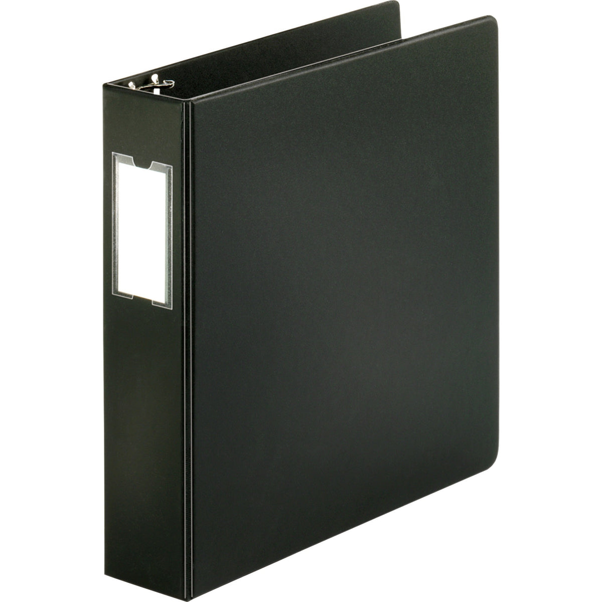 Business Source Basic Round Ring Binder w/Label Holder - 2" Binder Capacity - Letter - 8 1/2" x 11" Sheet Size - 3 Ring(s) - Fastener(s): Round Ring - Vinyl - Black - Open and Closed Triggers, Label Holder - 1 Each