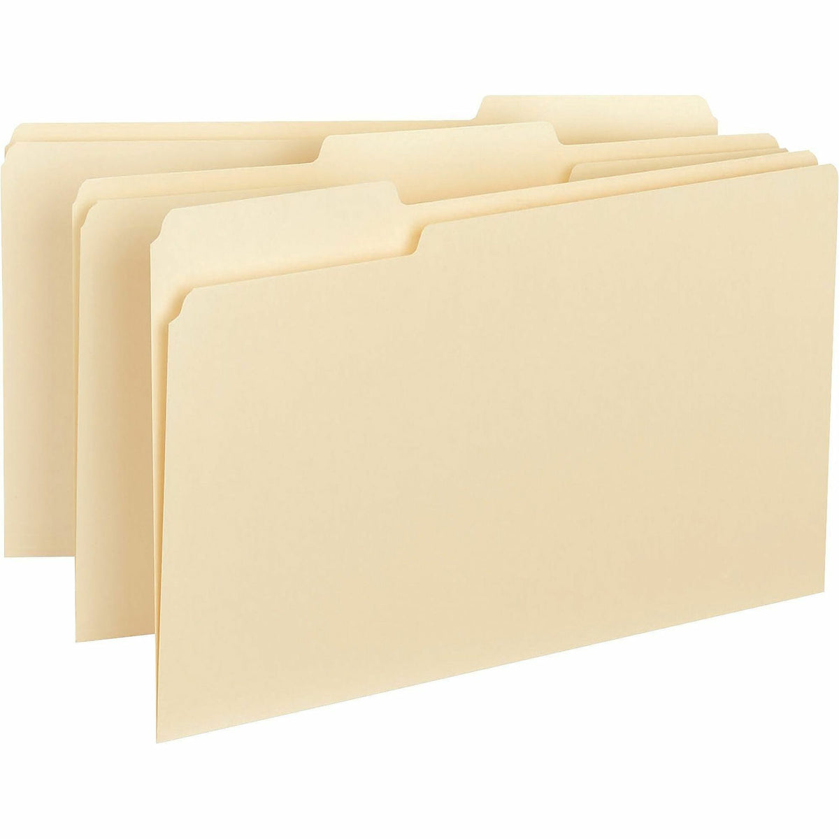 Business Source 1/3 Tab Cut Legal Recycled Top Tab File Folder - 8 1/2" x 14" - Top Tab Location - Assorted Tab Position - 11 pt. - 1 Plys - Manila - 10% Recycled - 100 / Box
