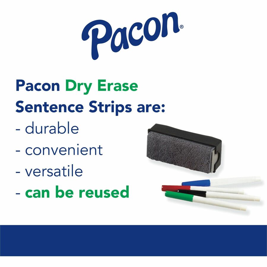 Pacon® Dry Erase Sentence Strips - 30 Pack: Versatile Learning Tool