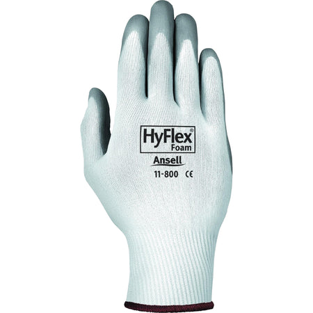 Ansell HyFlex Health Hyflex Gloves - Medium Size - White, Gray - Abrasion Resistant - For Healthcare Working - 2 / Pair