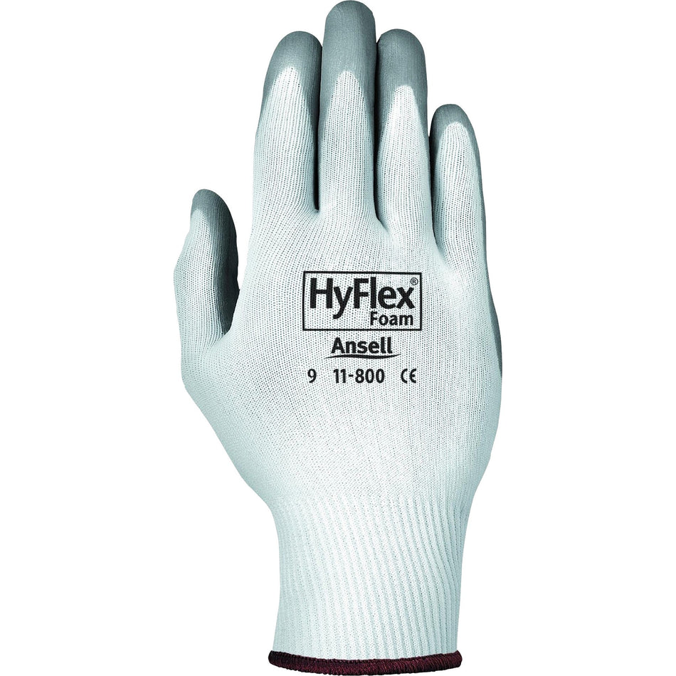 Ansell HyFlex Health Hyflex Gloves - Large Size - White, Gray - Abrasion Resistant - For Healthcare Working - 2 / Pair