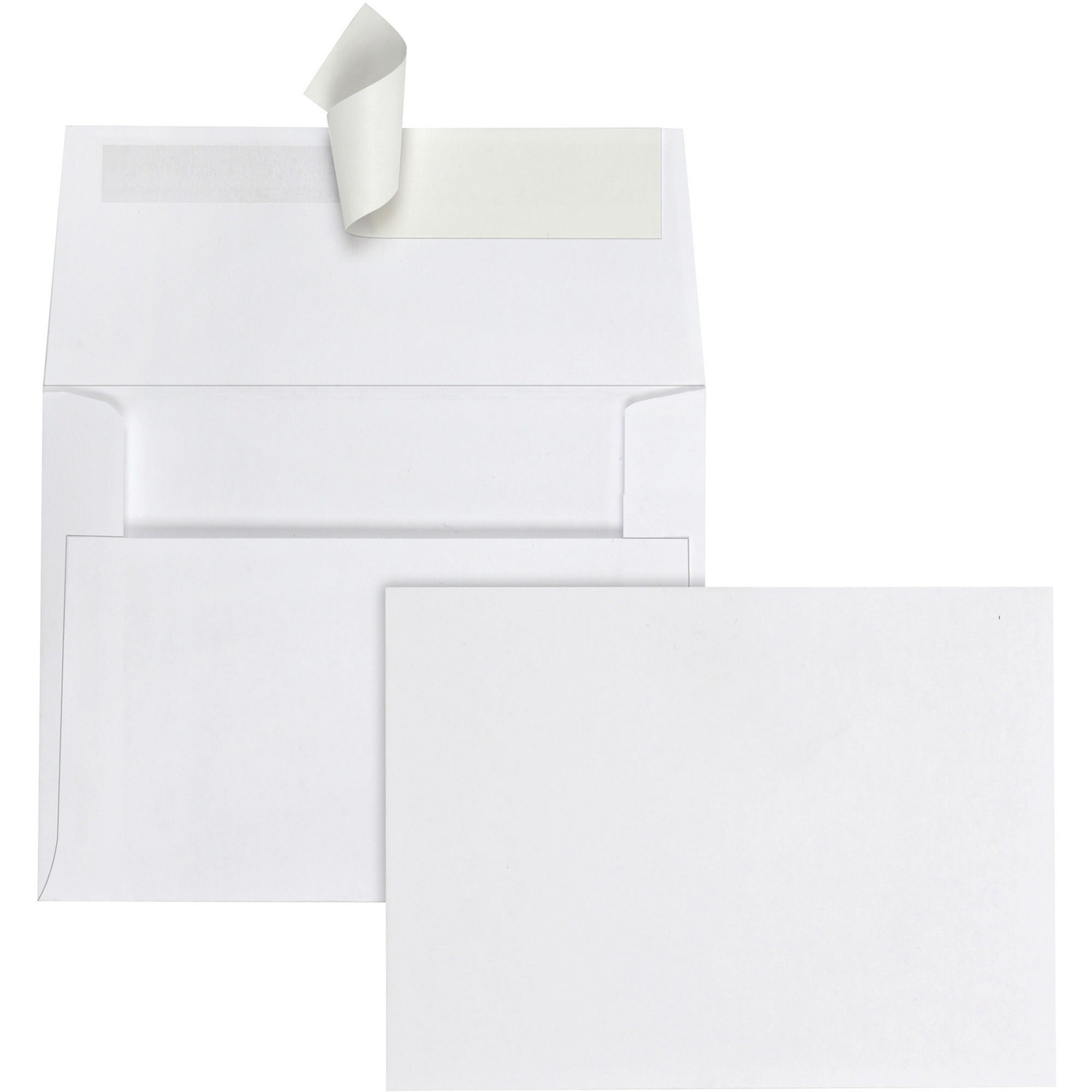 Quality Park A2 Invitation Envelopes with Self Seal Closure - Announcement - #5-1/2 - 4 3/8" Width x 5 3/4" Length - 24 lb - Peel & Seal - White - 100 / Box