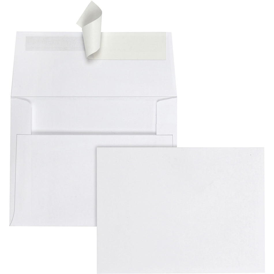 Quality Park A2 Invitation Envelopes with Self Seal Closure - Announcement - #5-1/2 - 4 3/8" Width x 5 3/4" Length - 24 lb - Peel & Seal - White - 100 / Box