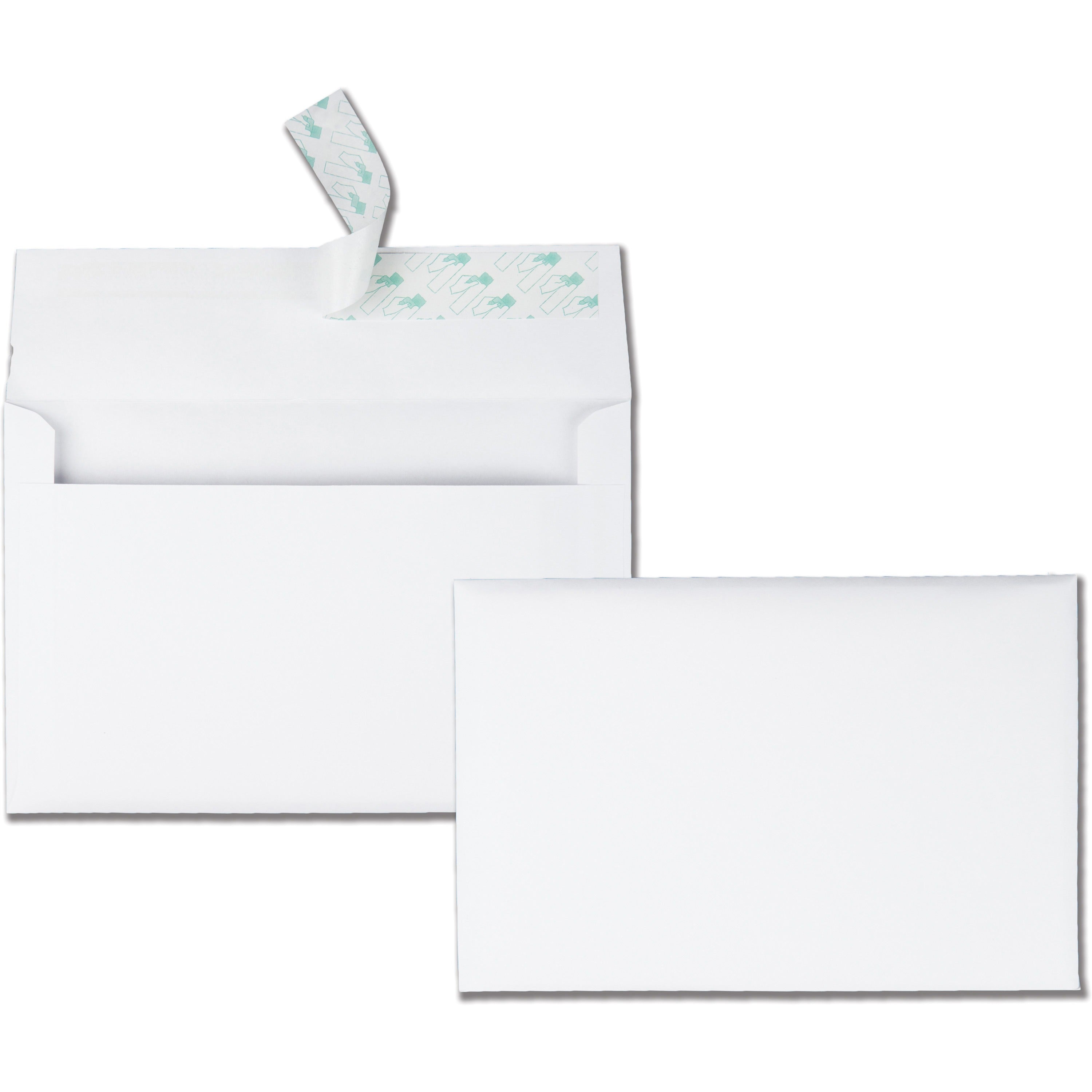 Quality Park A9 Greeting Card Envelopes with Self Seal Closure - Announcement - 5 3/4" Width x 8 3/4" Length - 24 lb - Peel & Seal - White - 100 / Box