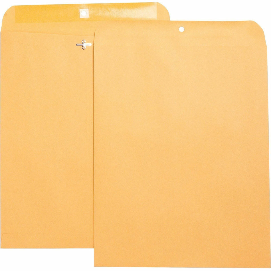 Business Source Heavy-duty Clasp Envelopes - Clasp - #105 - 11 1/2" Width x 14 1/2" Length - 28 lb - Clasp - Brown Kraft - Kraft - 100 / Box