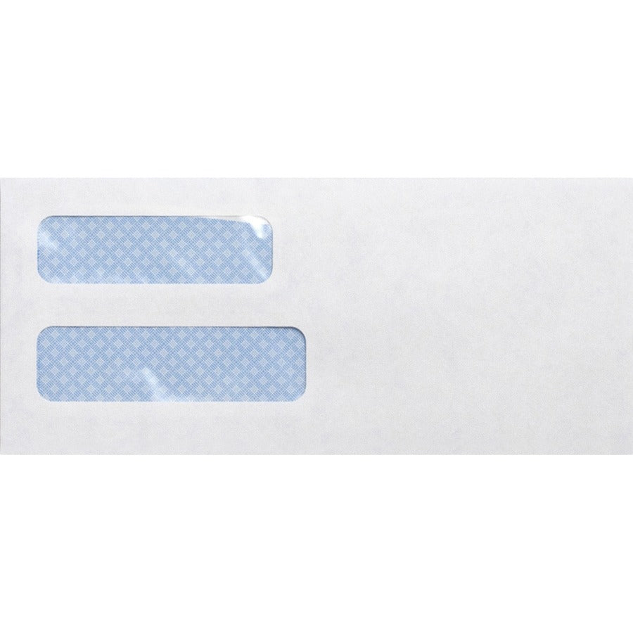 Business Source No. 10 Double-Window Invoice Envelopes - Double Window - #10 - 9 1/2" Width x 4 1/8" Length - 24 lb - Gummed - White - Wove - 500 / Box