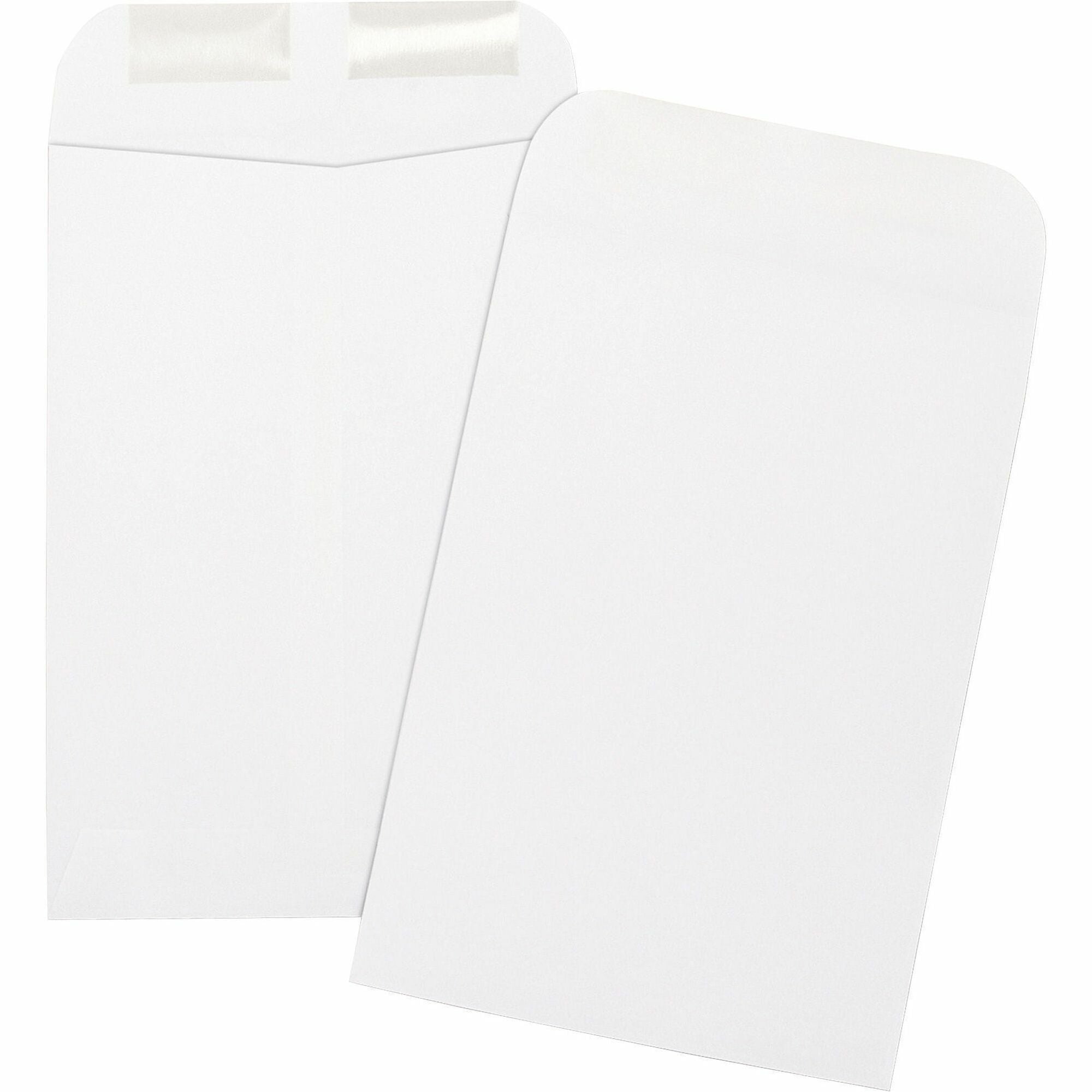 Business Source Durable Open-End Catalog Envelopes - Catalog - #1 3/4 - 6 1/2" Width x 9 1/2" Length - 24 lb - Gummed - White - Wove - 500 / Box