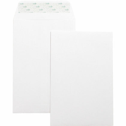 Business Source Self-Seal Catalog Envelopes - 6’’x9’’ - 28 lb - White - 100/Box - Large Format