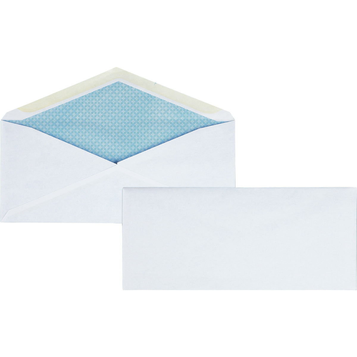 Business Source No.10 Regular Tint Security Envelopes - Security - #10 - 4 1/8" Width x 9 1/2" Length - 24 lb - Gummed - White - Wove - 500 / Box