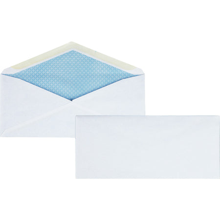 Business Source No.10 Regular Tint Security Envelopes - Security - #10 - 4 1/8" Width x 9 1/2" Length - 24 lb - Gummed - White - Wove - 500 / Box