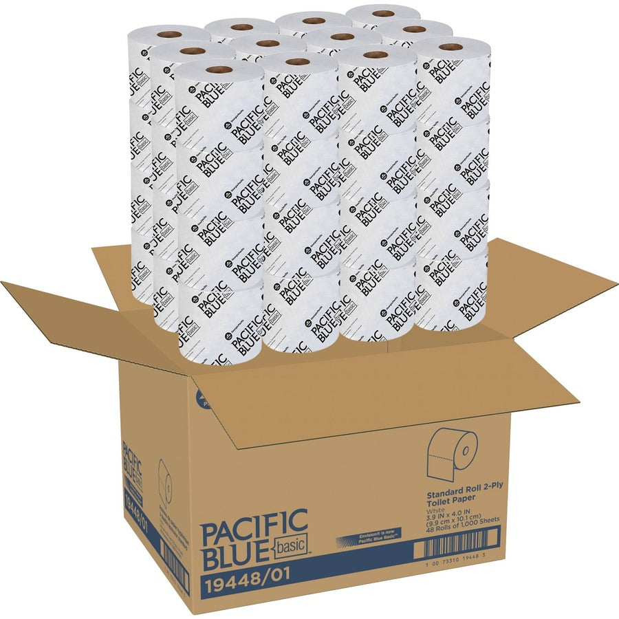 Pacific Blue Basic Standard Roll Toilet Paper - Top