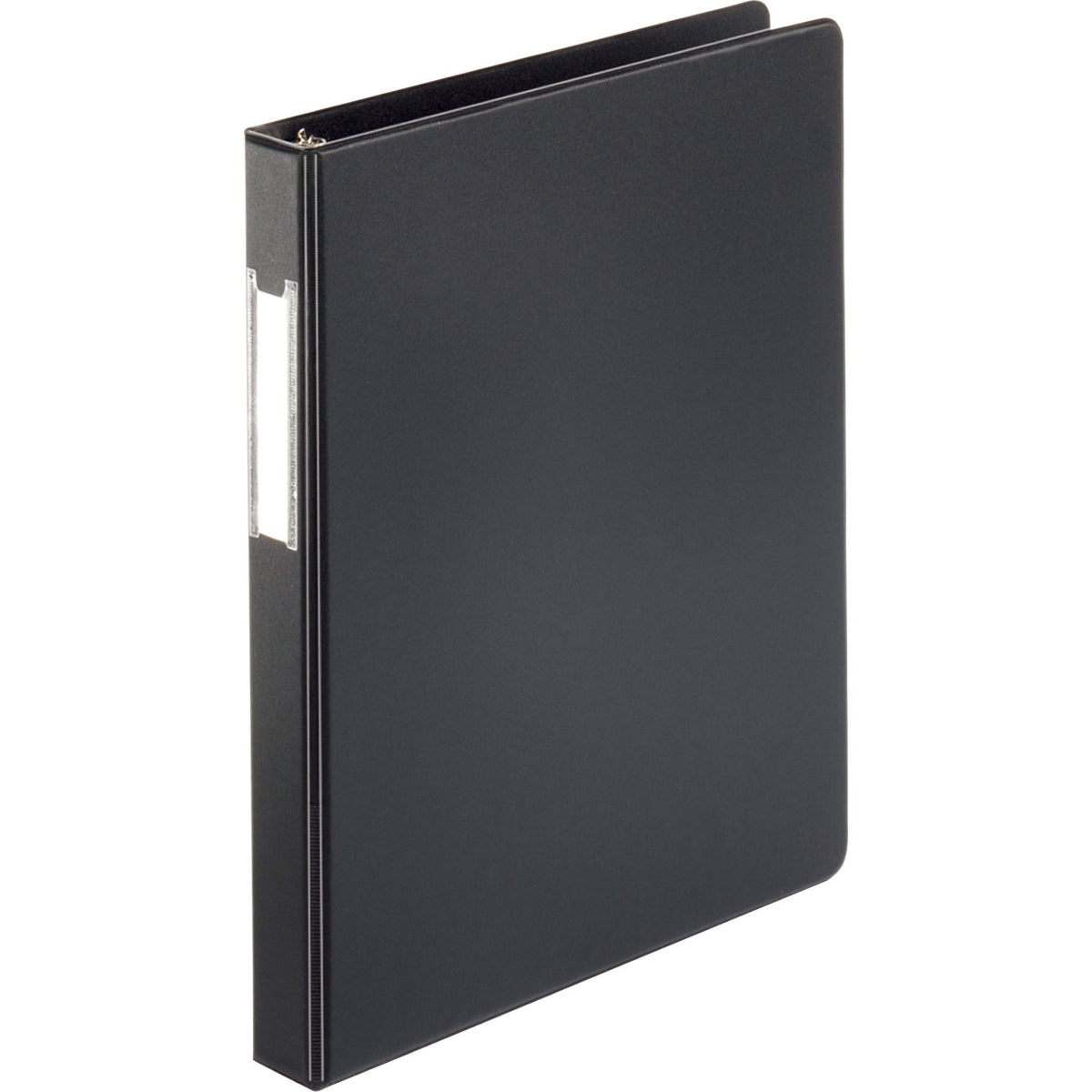 Business Source Basic Round Ring Binder w/Label Holder - 1" Binder Capacity - Letter - 8 1/2" x 11" Sheet Size - 3 Ring(s) - Fastener(s): Round Ring - Vinyl - Black - Recycled - Open and Closed Triggers, Label Holder - 1 Each