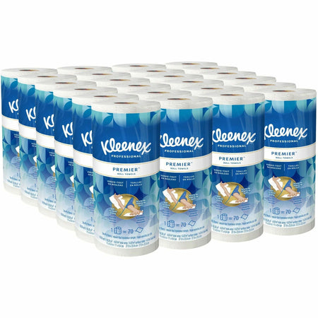 Kleenex® Premier Kitchen Paper Towels - 1 Ply - 10.40" Width x 11" Length - 70 Sheets/Roll - White - 24 / Carton