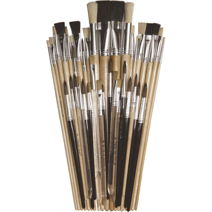 Creativity Street Colossal Crafts Brush Assortment - Aluminum Ferrule - 40 / Set