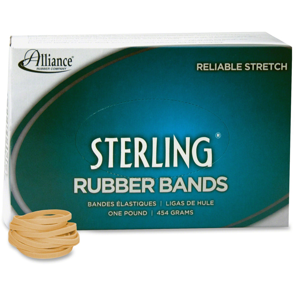 Alliance Rubber Sterling Rubber Bands - Size: #30 - 2" Length x 125 mil Thickness - Durable, Elastic - Natural Crepe - 1500 / Box