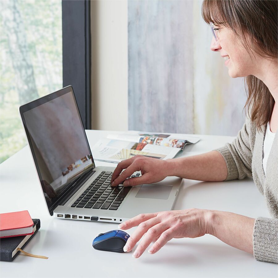 Verbatim Wireless Mini Travel Mouse - Optical - Wireless - Radio Frequency - Blue - USB 2.0 - 1600 dpi - Scroll Wheel - 3 Button(s) - 1 Each