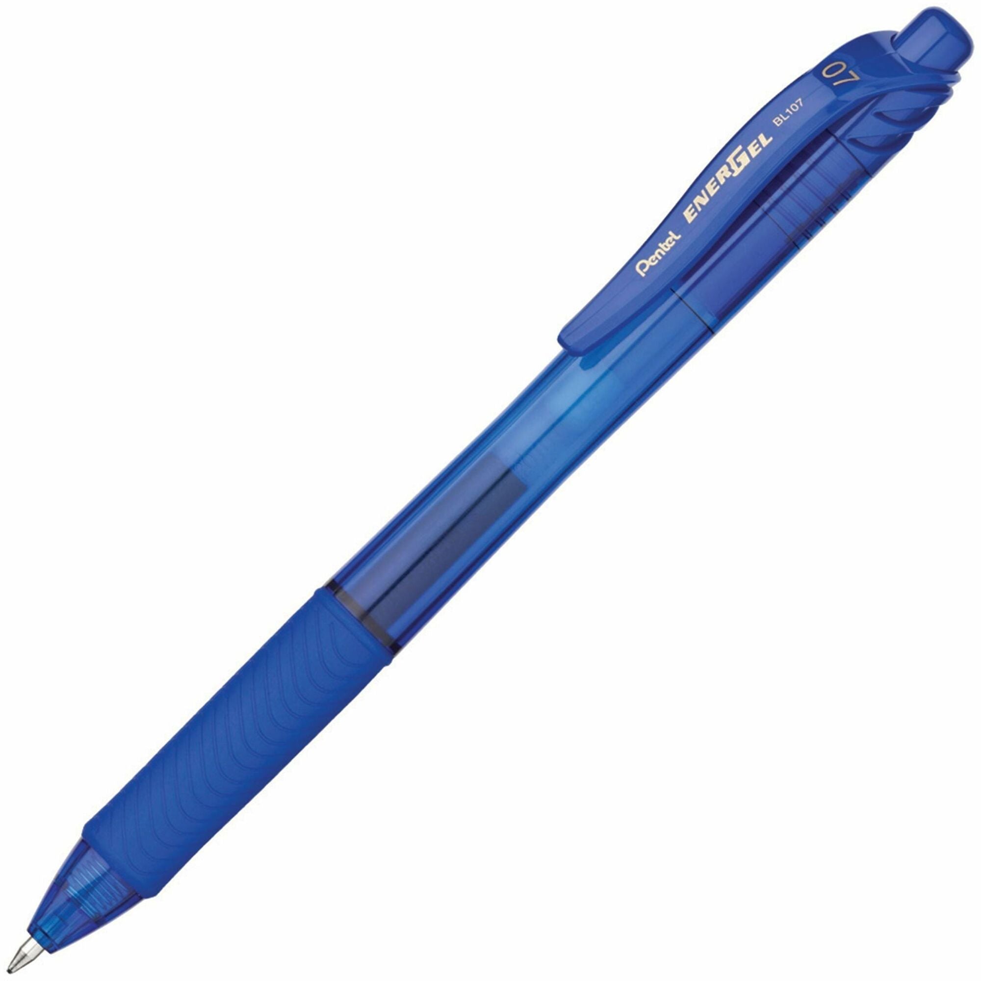 EnerGel EnerGel-X Retractable Gel Pens - 0.7 mm Medium Pen Point - Refillable - Retractable - Blue Ink - Gel-based - Blue Barrel - Metal Tip - 1 Each