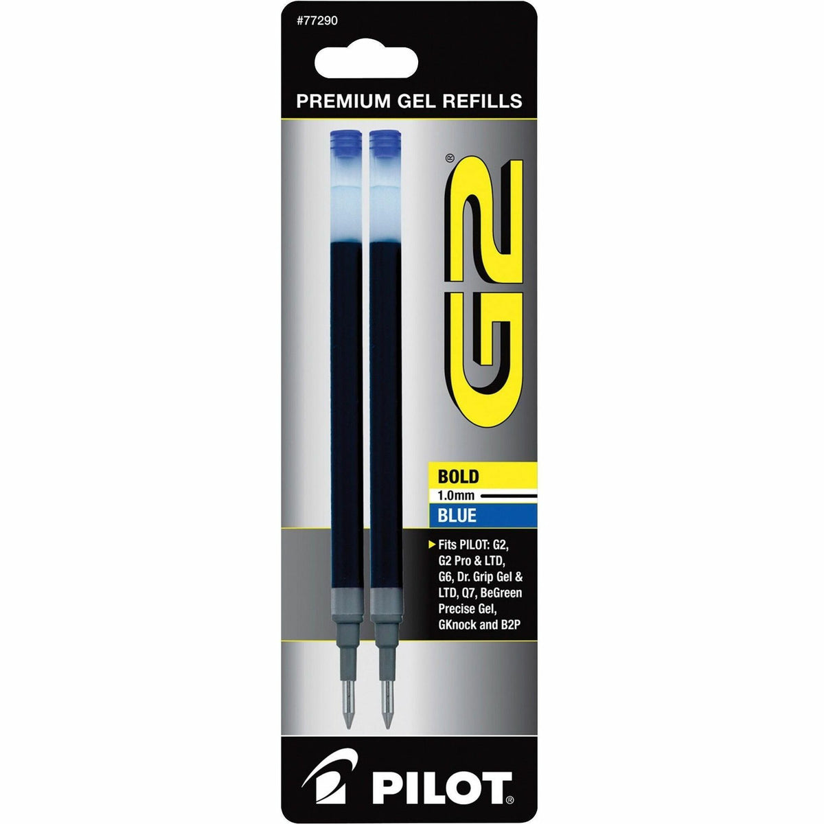 Pilot G2 Bold Gel Pen Refills - 1 mm , Bold Point - Blue Ink - Smear Proof - 2 / Pack