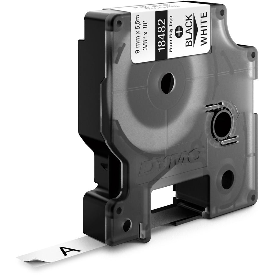 Dymo Rhino Permanent Poly Labels - 3/8" Width - Permanent Adhesive - Direct Thermal - White - Polyester - 1 Each