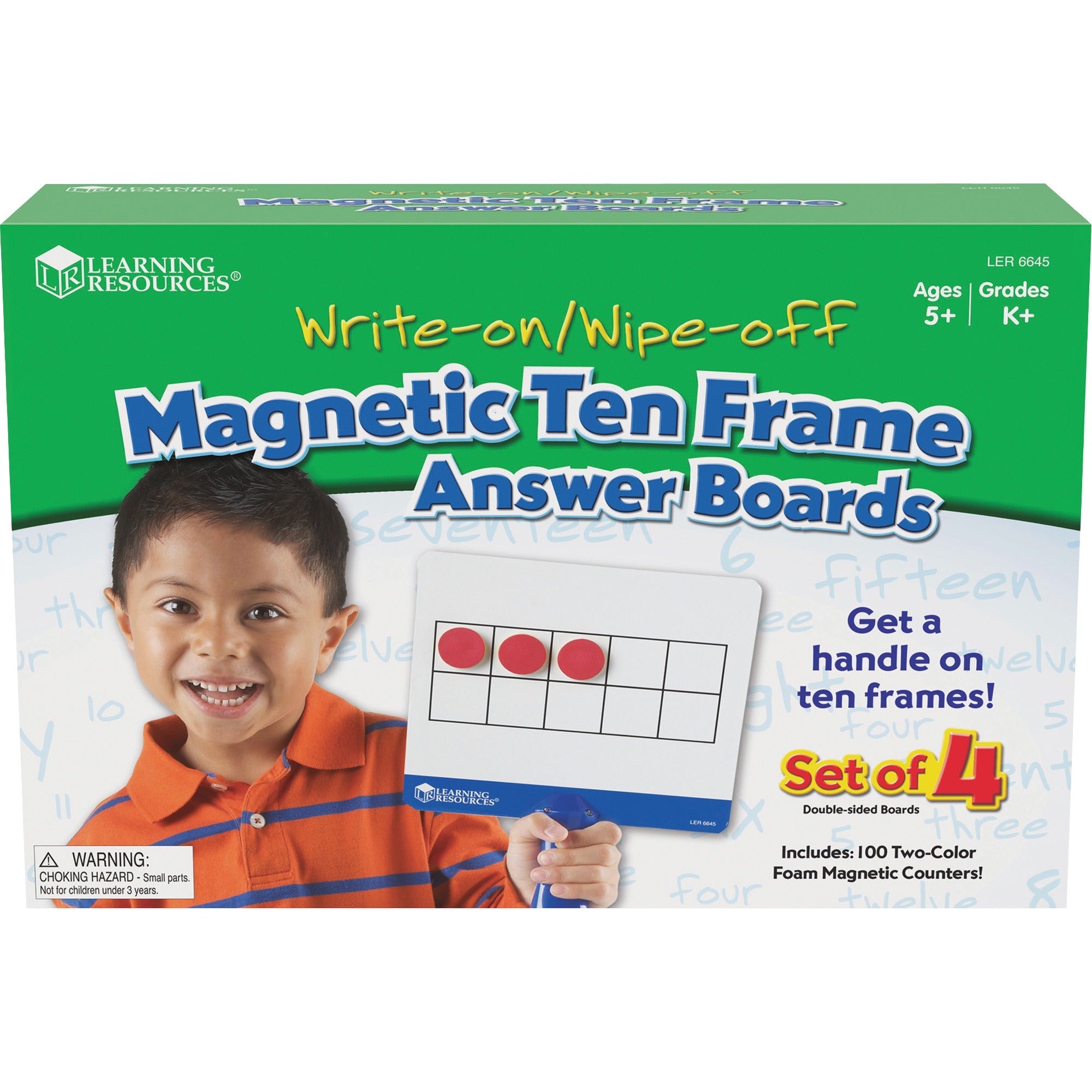 Learning Resources Magnetic 10-frame Answer Boards - Learning Board - Theme/Subject: Learning - 4-7 Year - Red, Yellow
