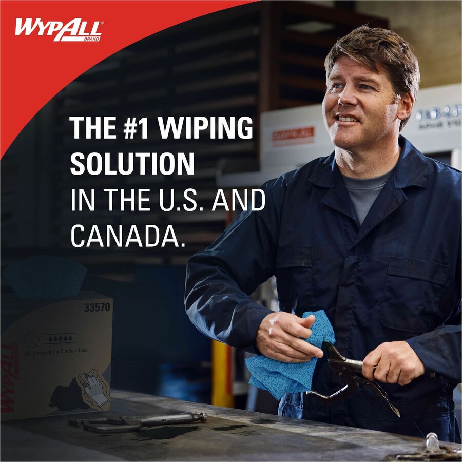 Wypall Oil, Grease & Ink Quarterfold Disposable Cloths - Top