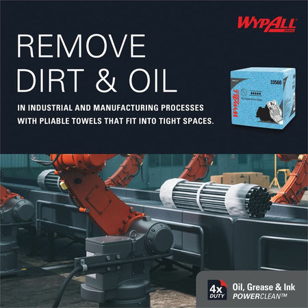 Wypall Oil, Grease & Ink Quarterfold Disposable Cloths - Front