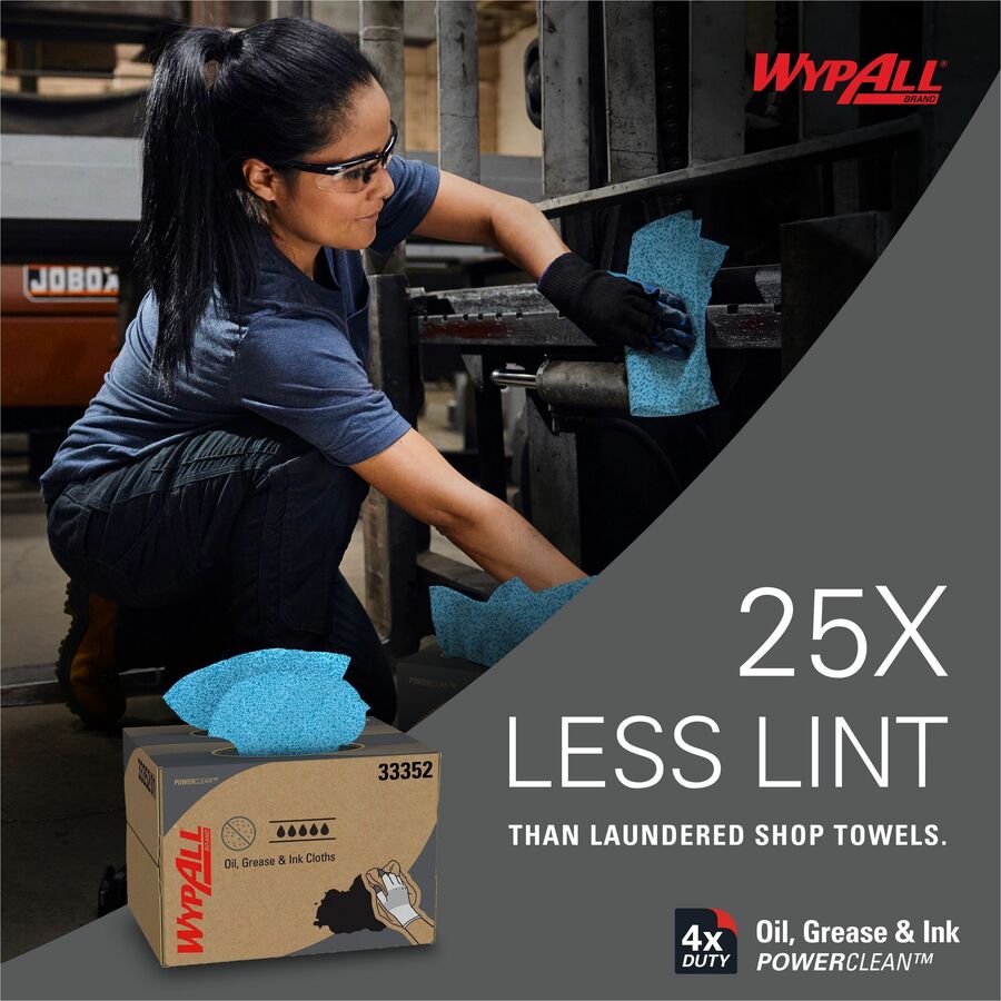 Wypall Oil, Grease & Ink Quarterfold Disposable Cloths - Right