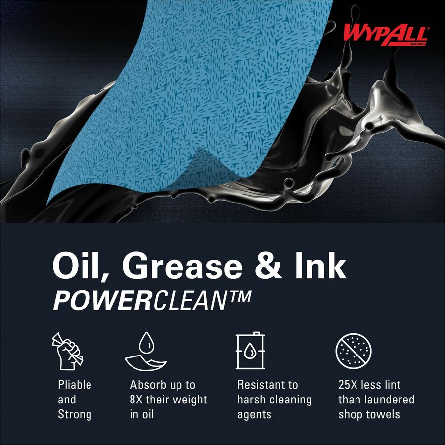 Wypall Oil, Grease & Ink Quarterfold Disposable Cloths - Rear