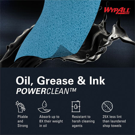 Wypall Oil, Grease & Ink Quarterfold Disposable Cloths - Rear