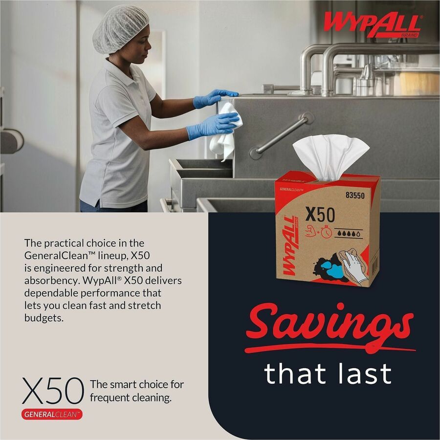 Wypall GeneralClean X50 Cleaning Cloths - Pop-Up Box - Alternate-Image3