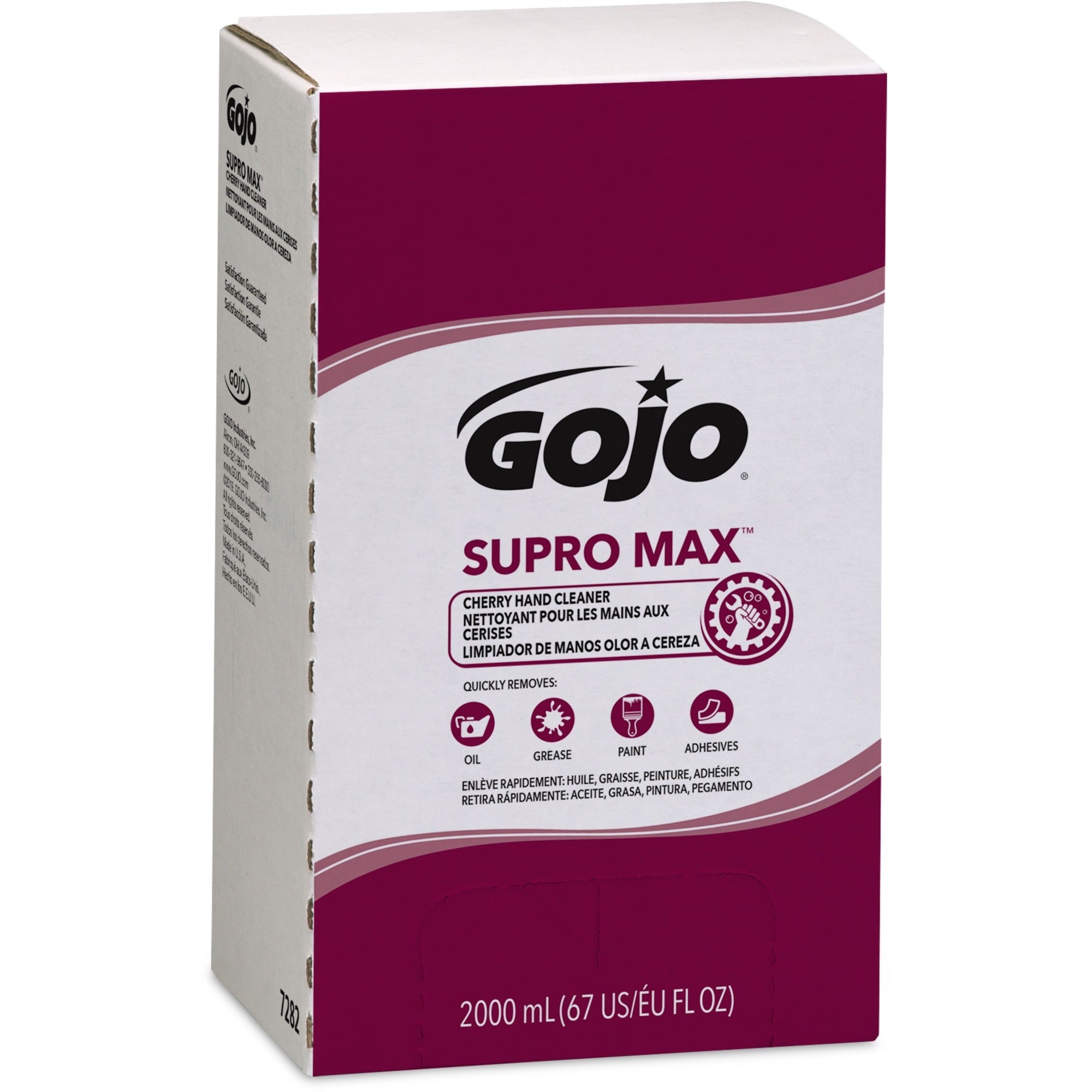 Gojo® Supro Max Hand Cleaner - Cherry Scent - 2.11 quart - Adhesive Remover, Soil Remover - Hand - Tan - 1 Each