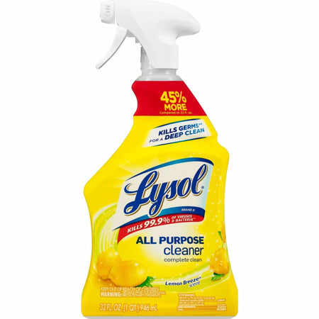 Lysol Lemon All Purpose Cleaner - Ready-To-Use - 32 fl oz (1 quart) - Lemon Breeze Scent - Deodorize, Disinfectant - Yellow - 1 Each