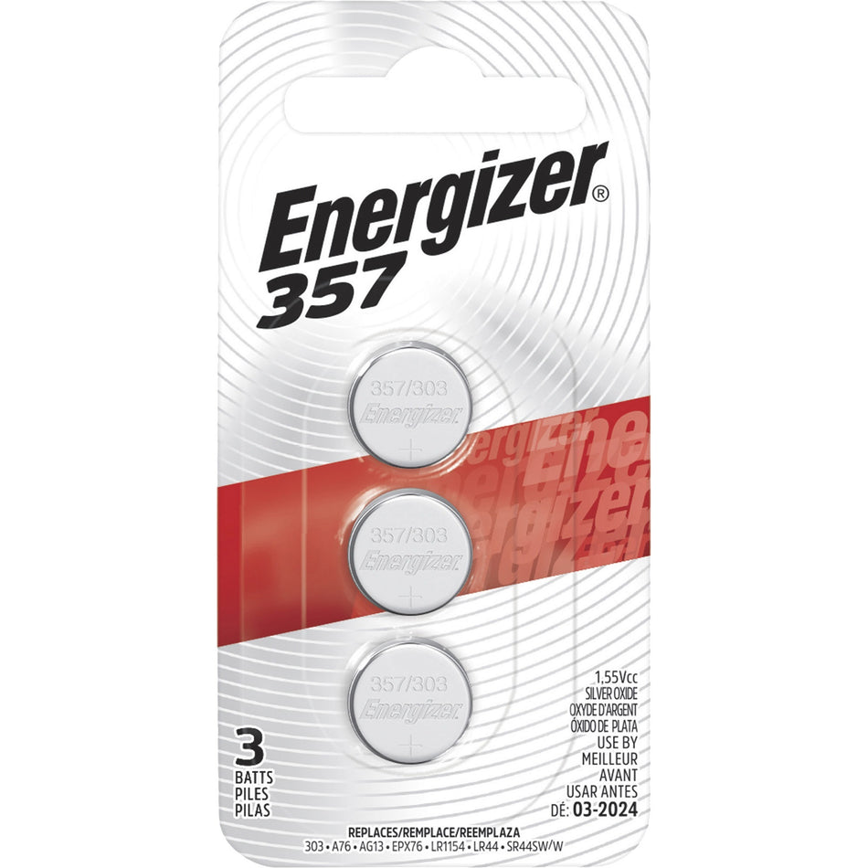 Energizer 357/303 Silver Oxide Button Batteries - For Multipurpose - 1.55 V DC - 3 / Pack