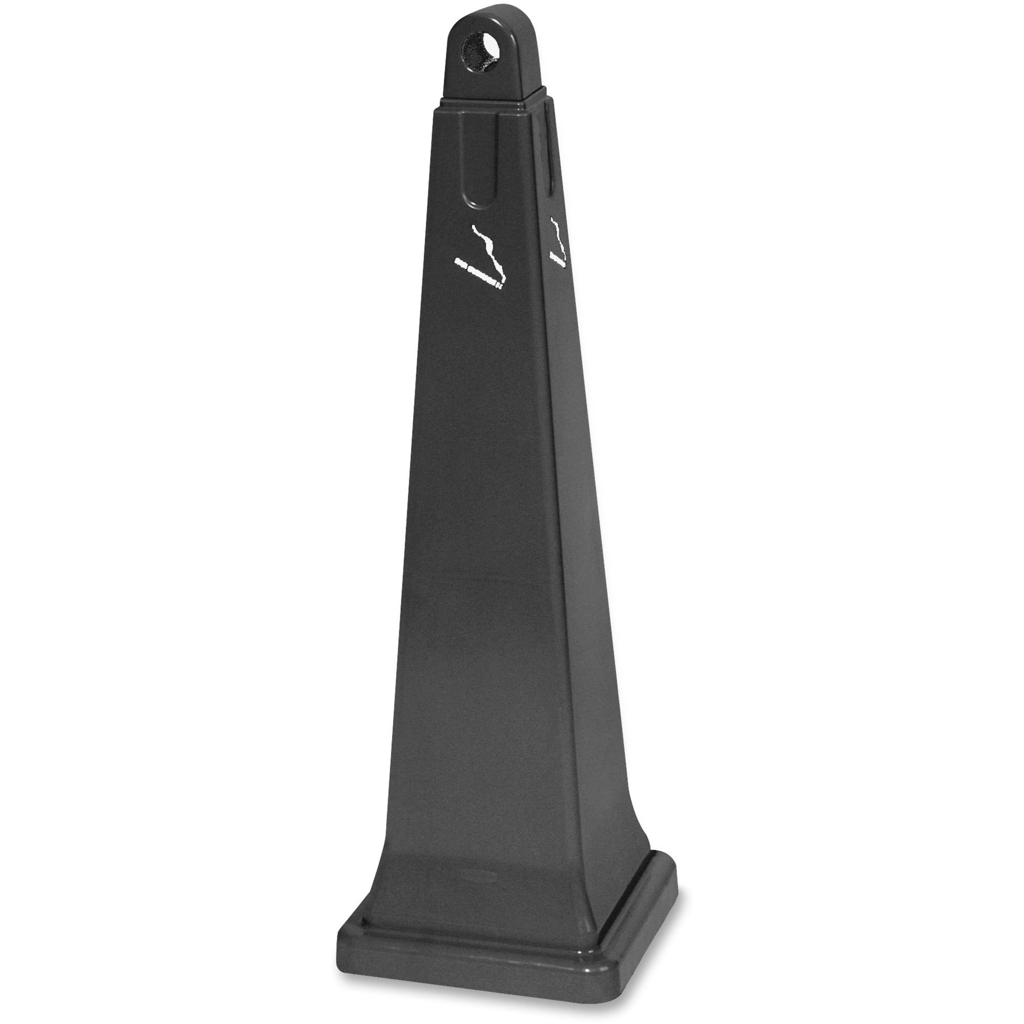 Rubbermaid Commercial GroundsKeeper Smoking Receptacle - 39.4" Height x 12.3" Width x 12.3" Depth - Steel, Plastic - Black - 1 Each