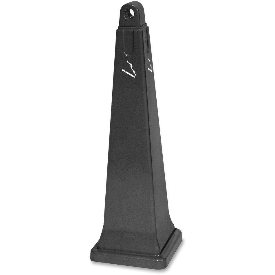 Rubbermaid Commercial GroundsKeeper Smoking Receptacle - 39.4" Height x 12.3" Width x 12.3" Depth - Steel, Plastic - Black - 1 Each