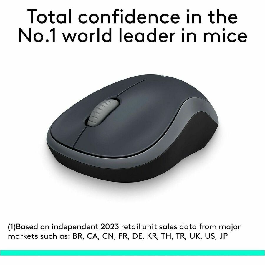 Logitech Plug-and-Play Wireless Mouse - Optical - Wireless - 32.81 ft - Radio Frequency - 2.40 GHz - Silver - USB - 1000 dpi - Scroll Wheel - 3 Button(s) - Symmetrical - 1 x AA Battery Supported - 1 Year Battery Run Time - 1 Each