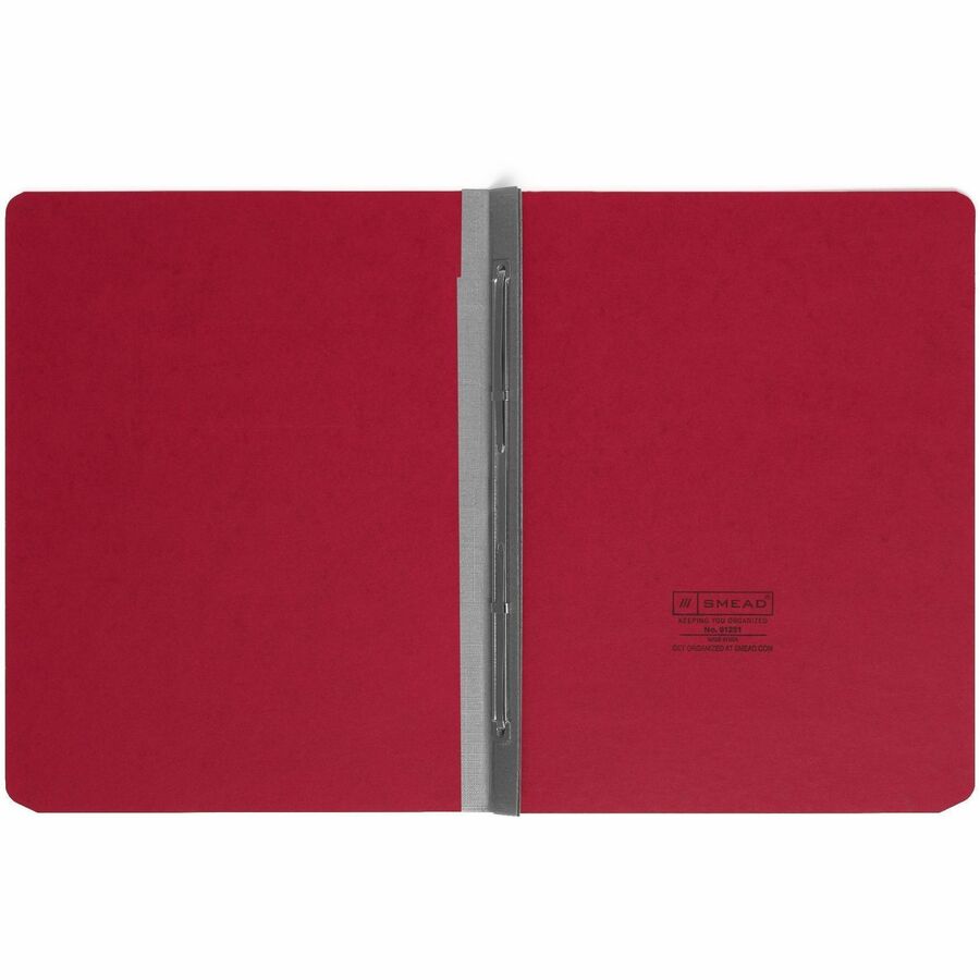 Smead Recycled Fastener Folder - 3" Folder Capacity - 8 1/2" x 11" - 3" Expansion - 1 Fastener(s) - 25 pt. - Pressboard - Bright Red - Metal Compressor, Hinged - 100% Paper Recycled - 1 Each