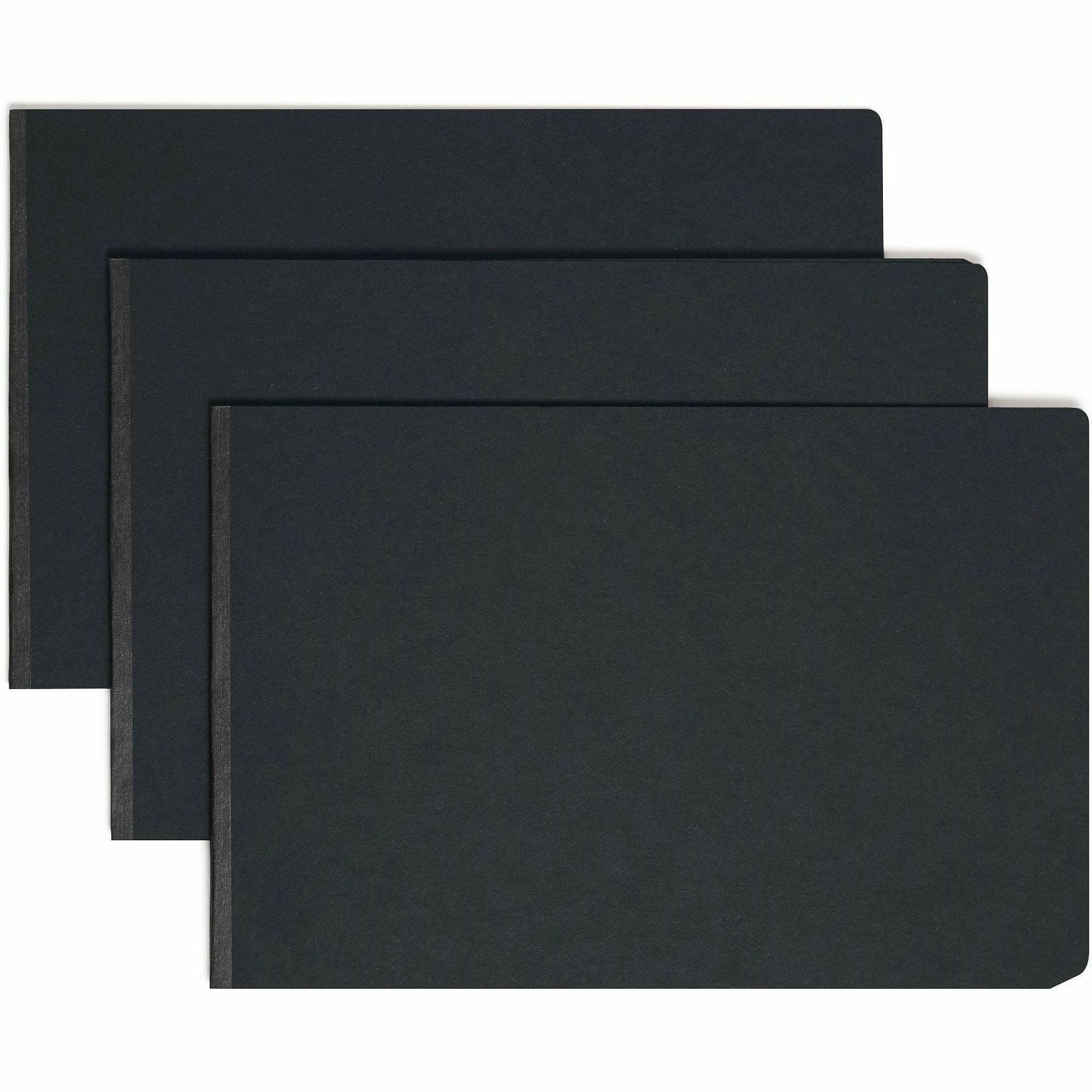 Smead Tabloid Recycled Report Cover - 11" x 17" - 3" Expansion - 1 Fastener(s) - 25 pt. - Pressboard - Black - Metal Compressor, Hinged - 100% Paper Recycled - 1 Each